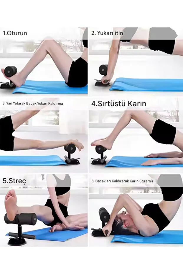 Mekik çekme ve Karın Egzersiz Aleti Kürek Ayarlanabilir Kaymaz Tabanlı Ev Tipi Spor Aleti