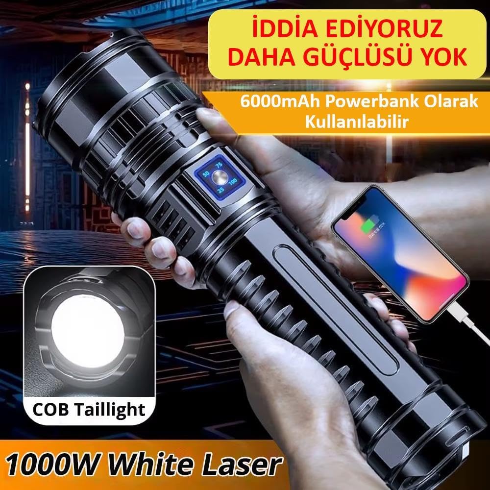 FenomaX Ultra Güçlü El Feneri – Powerbank Özellikli Profesyonel Kamp & Acil Durum Feneri