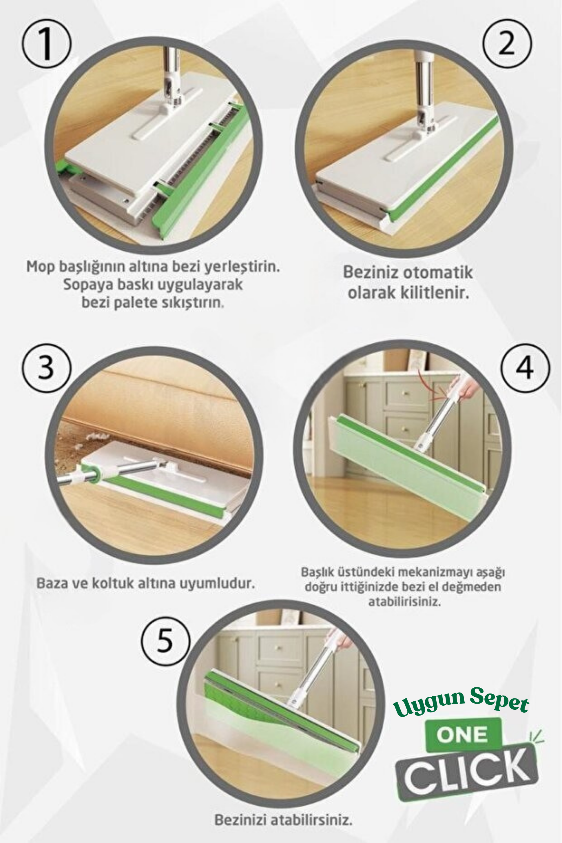 Klips Büyük Boy Kıskaçlı Mop