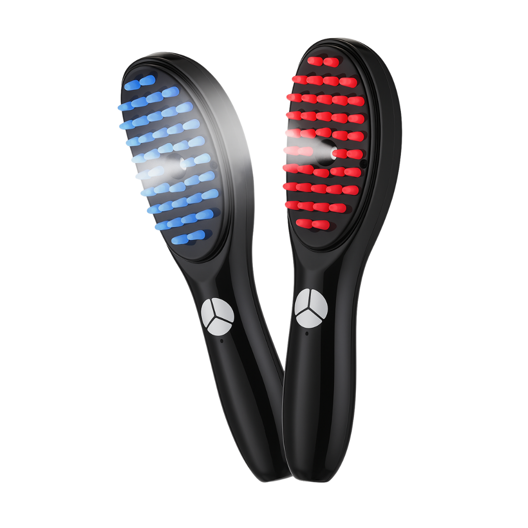 Buharlı Titreşimli ve Kırmızı Mavi Işık Terapili Kafa ve Saç Bakım Tarağı